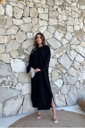 Örgü dikişli triko elbise