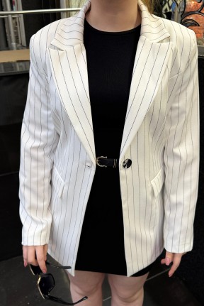 Çizgili blazer ceket Çizgili blazer ceket