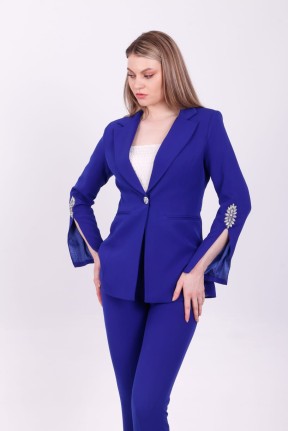 Blazer kol detay ceket takım