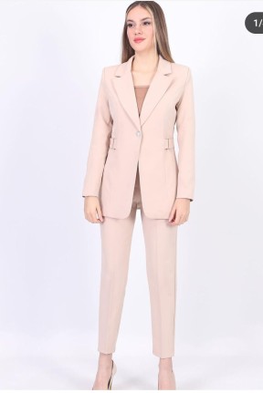 Blazer kemer detay ceket takım