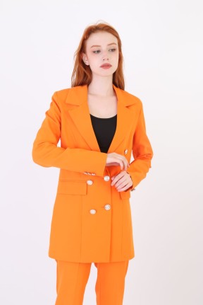 Blazer düğme detay ceket takım