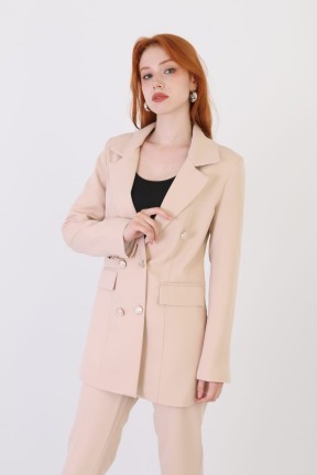 Blazer düğme detay ceket takım