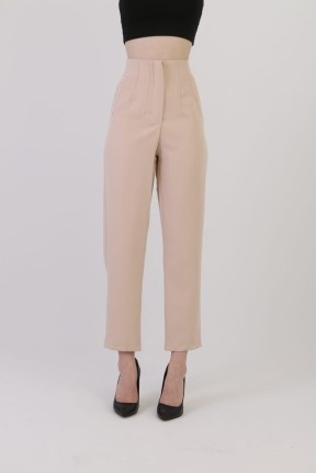 Yüksek bel pensli pantolon