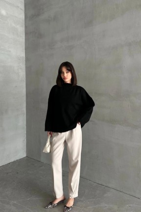 Şardonlu delikli kazak