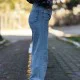 Kadın bol paça mavi jeans Kadın bol paça mavi jeans