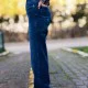 Lacivert yüksek bel bol paça jeans Lacivert yüksek bel bol paça jeans