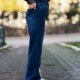 Lacivert yüksek bel bol paça jeans Lacivert yüksek bel bol paça jeans