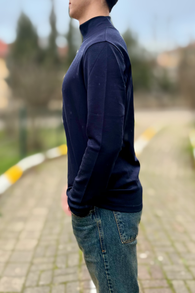 Lacivert likralı erkek boğazlı badi Lacivert likralı erkek boğazlı badi