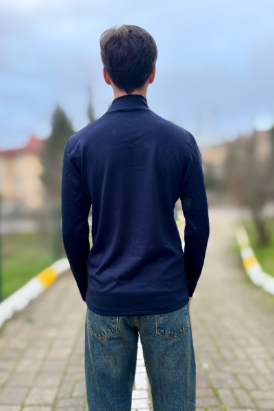 Lacivert likralı erkek boğazlı badi Lacivert likralı erkek boğazlı badi