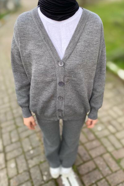 Gri triko kadın alt üst takım Gri triko kadın alt üst takım