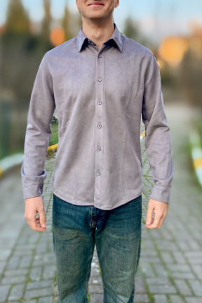 Erkek süet düğmeli gömlek Erkek süet düğmeli gömlek