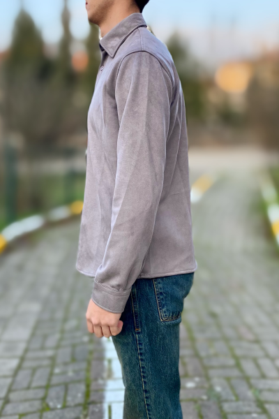 Erkek süet düğmeli gömlek Erkek süet düğmeli gömlek