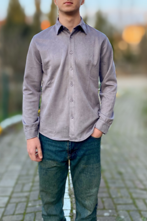 Erkek süet düğmeli gömlek Erkek süet düğmeli gömlek