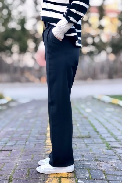 Kadın cırt cırt kaplamalı palazzo pantolon