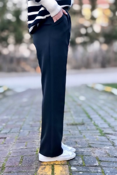 Kadın cırt cırt kaplamalı palazzo pantolon