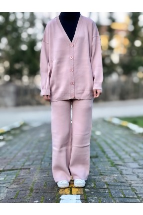 Toz pembe triko kadın alt üst takım