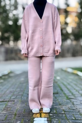 Toz pembe triko kadın alt üst takım