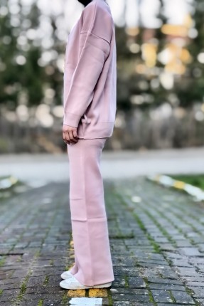 Toz pembe triko kadın alt üst takım