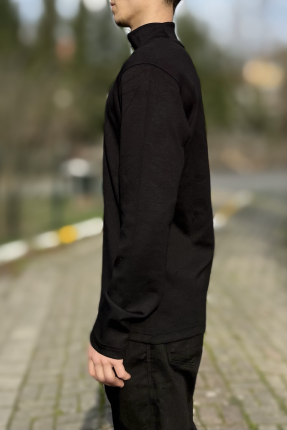 Siyah likralı erkek boğazlı badi Siyah likralı erkek boğazlı badi