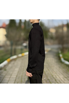 Siyah likralı erkek boğazlı badi Siyah likralı erkek boğazlı badi