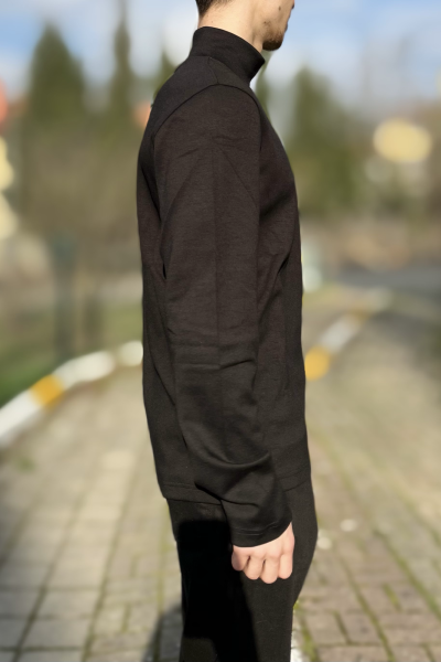 Siyah likralı erkek boğazlı badi Siyah likralı erkek boğazlı badi