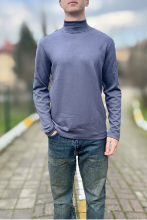 Gri likralı erkek boğazlı badi Gri likralı erkek boğazlı badi