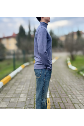 Gri likralı erkek boğazlı badi Gri likralı erkek boğazlı badi