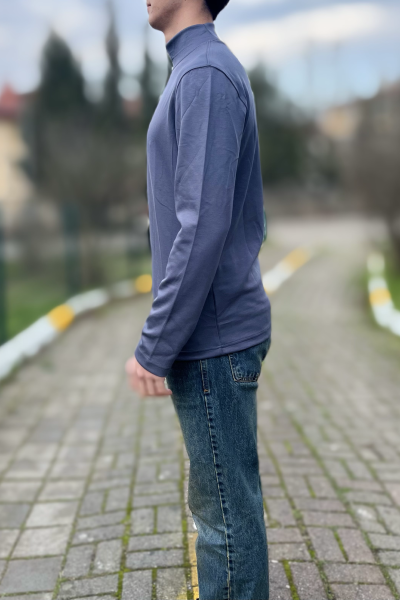 Gri likralı erkek boğazlı badi Gri likralı erkek boğazlı badi