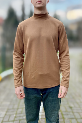 Kahve likralı erkek boğazlı badi Kahve likralı erkek boğazlı badi