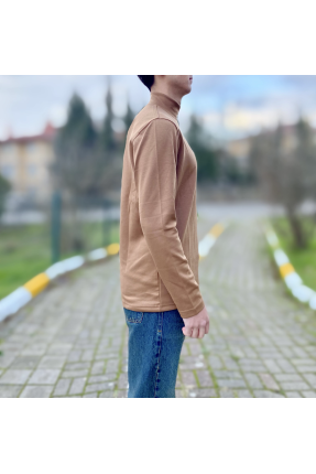 Kahve likralı erkek boğazlı badi Kahve likralı erkek boğazlı badi