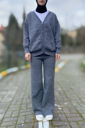 Gri triko kadın alt üst takım Gri triko kadın alt üst takım