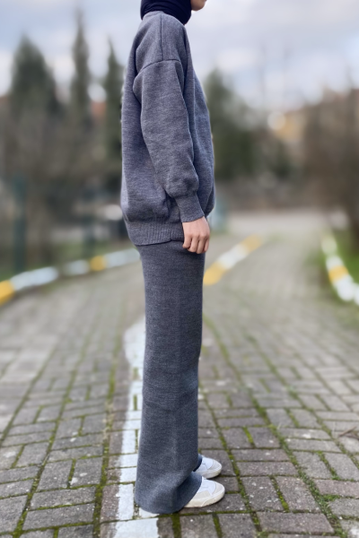 Gri triko kadın alt üst takım Gri triko kadın alt üst takım