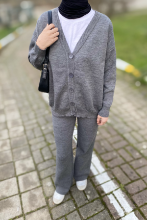 Gri triko kadın alt üst takım Gri triko kadın alt üst takım