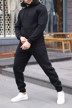 Üç iplik şardonlu erkek eşofman takımı