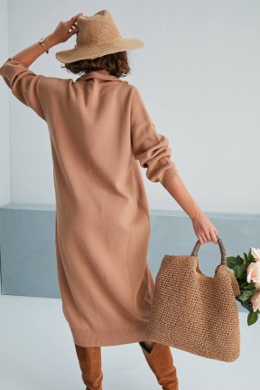 Fermuarlı triko elbise