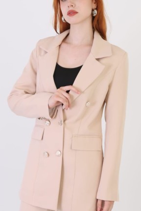 Blazer düğme detay ceket takım