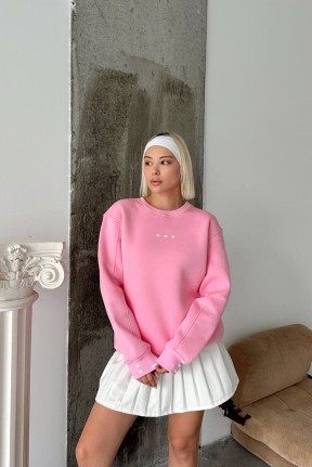 Kadın kalp desenli sweatshirt