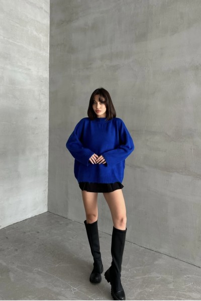 Şardonlu delikli kazak