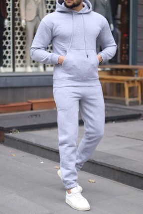 Üç iplik şardonlu erkek eşofman takımı