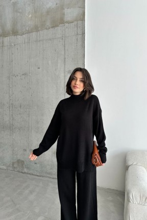 Paçası katlı triko takım