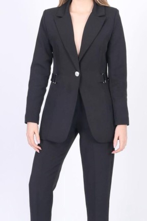 Blazer kemer detay ceket takım