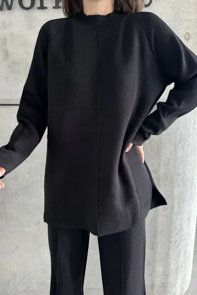 Paçası katlı triko takım